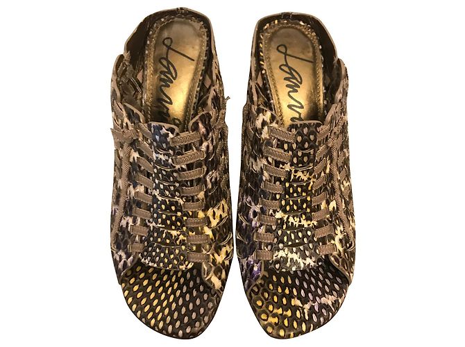 Lanvin Python mules