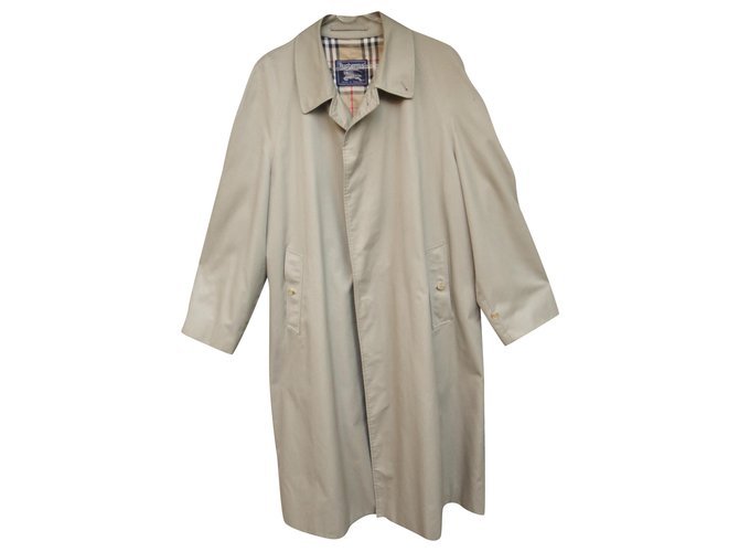 raincoat man Burberry vintage t 56 Beige Cotton Polyester  ref.207615