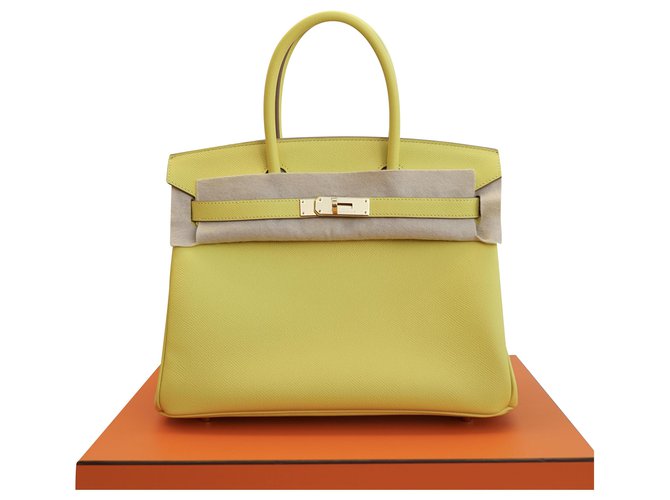Birkin Hermès Bolsas Amarelo Couro  ref.207620