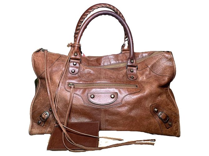 Balenciaga  Burgundy Crinkled Leather City Bag  VSP Consignment