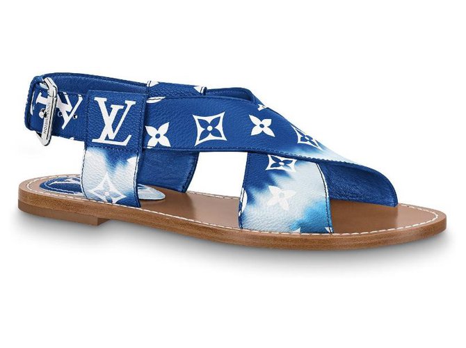 Louis Vuitton LV sandales escale palma nouveau Cuir Bleu  ref.208072