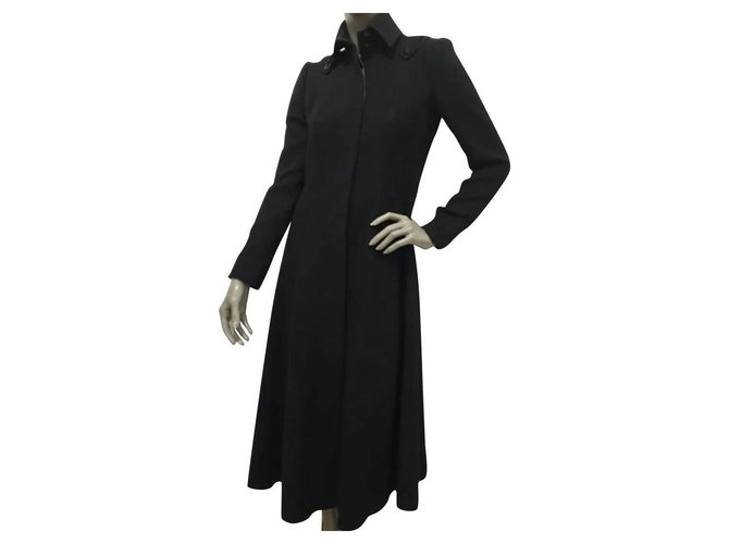 Chanel Black Wool Coat Sz 36  ref.208103