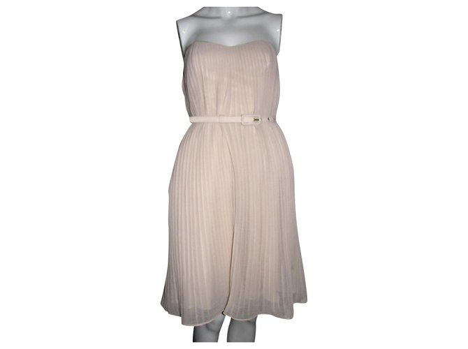 French Connection Shelby strapless swandsdown dress Flesh Polyester  ref.208143