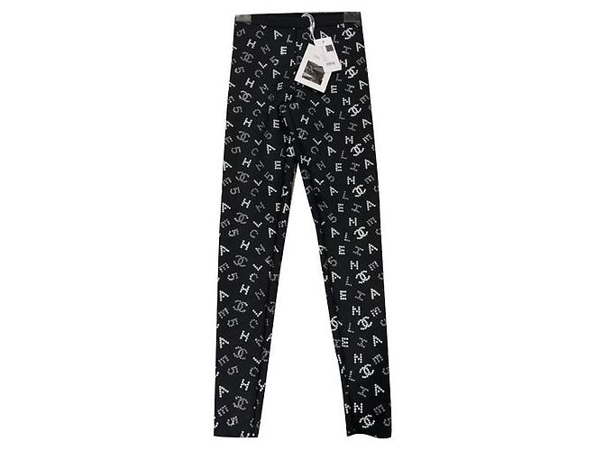 Cambon Chanel Neopren Leggings Schwarz