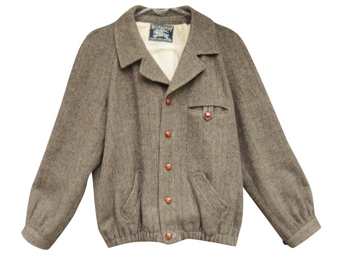 Burberry men's vintage fifties t M jacket Brown Tweed  ref.208180