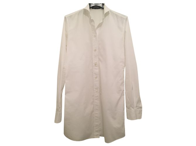 Dolce & Gabbana Camicia Lunga Bianca in Cotone Bianco