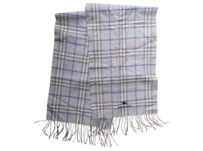 Burberry mixed blue scarf Light blue Wool  ref.208188