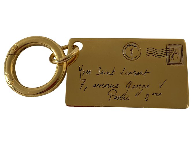 Yves Saint Laurent Gold Y-Mail Metail Schlüsselhalter Gold hardware Metall  ref.208192