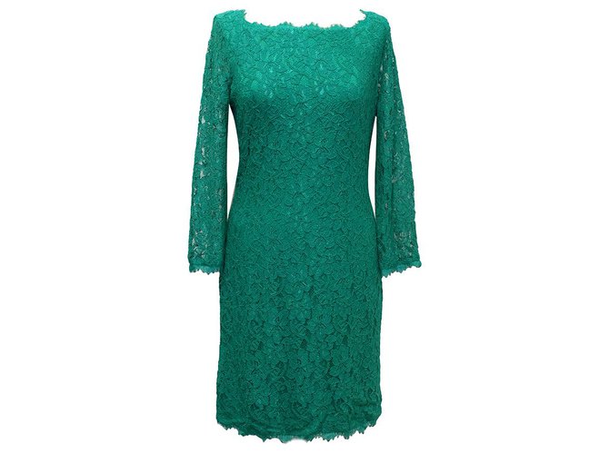 Diane Von Furstenberg DvF Zarita vestido de renda esmeralda Verde  ref.208195