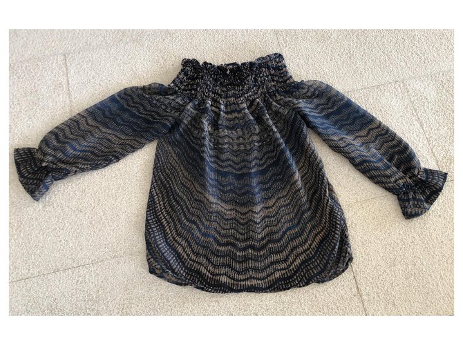 Top oder Bluse mit nackten Schultern Javier Simorra Braun