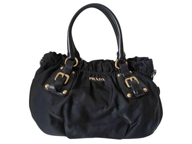 Jacquard Prada Handbags Black Nylon  ref.208289