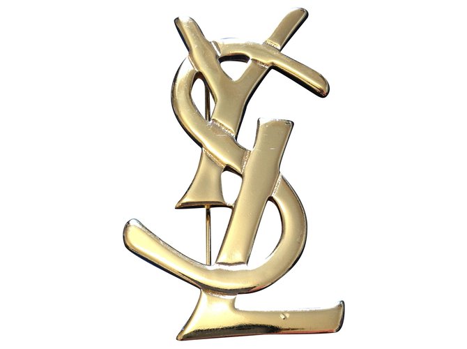 Yves Saint Laurent Pins & brooches Golden Metal  ref.208290