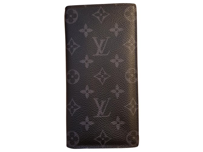 Louis Vuitton Brazza Brieftasche Grau Leder  ref.208331