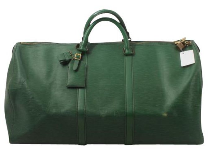 Louis Vuitton Keepall 55 Verde Couro  ref.208368