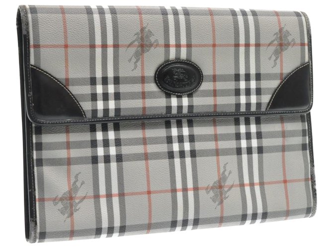 Burberry clutch bag Grey Cloth  ref.208388