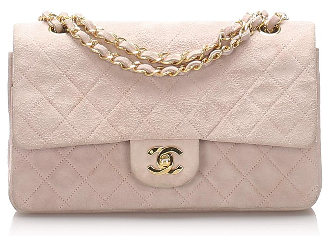 Chanel Pink Classic Small Suede Leather lined Flap Bag ref.208590 - Joli  Closet