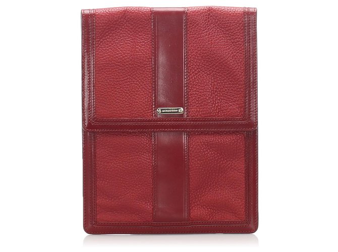 Burberry Red Leather Clutch Bag Pony-style calfskin  ref.208639