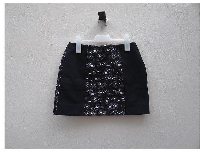 Gonna Balenciaga in pizzo nera e bianca Nero Bianco