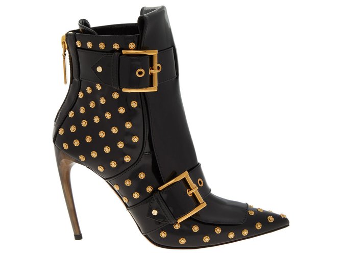 studded leather ankle boots