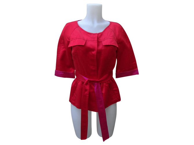 Diane Von Furstenberg Jackets Pink Red Silk Cotton  ref.208741