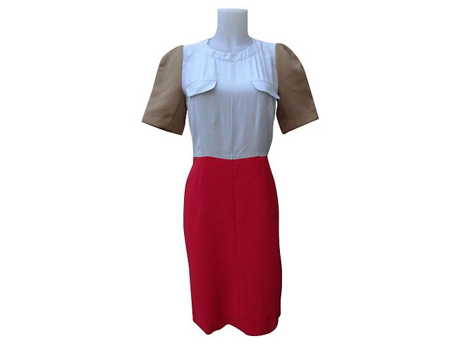 Marni Kleid aus Wolle und Viskose Rot Beige
