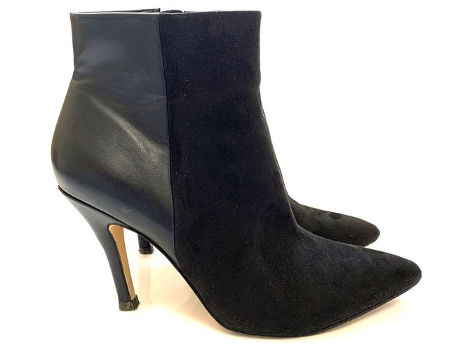 nine west black leather ankle boots