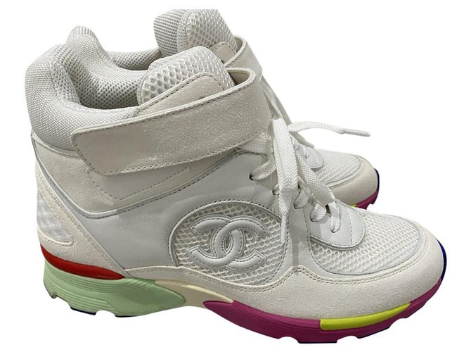 Chanel Sneaker CC con suola arcobaleno Multicolore  ref.208837