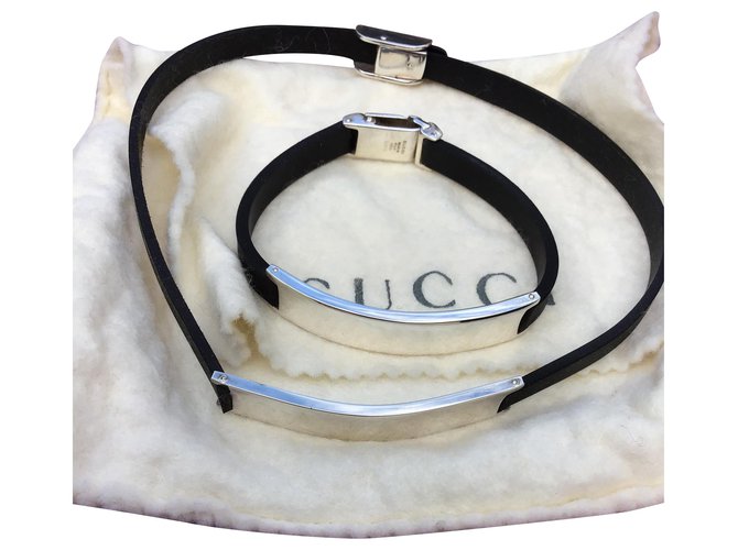 Collier et bracelet Gucci Argent Blanc  ref.208938