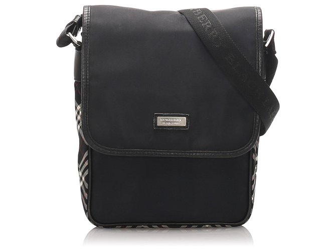 Burberry Black Nylon Crossbody Bag Multiple colors Leather Pony-style calfskin Cloth  ref.208964