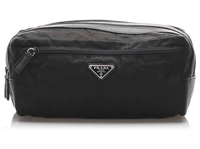 Prada Black Tessuto Clutch Bag Nylon Cloth  ref.209037