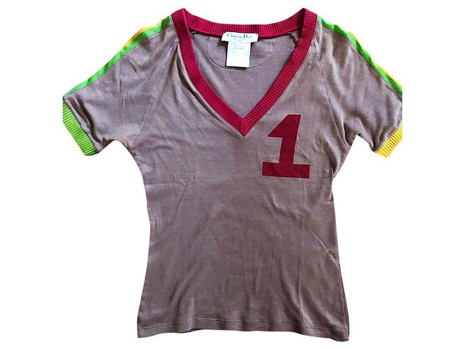 Christian Dior Rare ensemble t-shirt et jupe de piste Galliano Rasta Coton  ref.209082