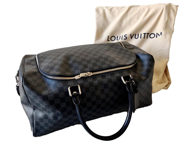 Louis Vuitton Roadster Damier Graphite travel bag 50 Dark grey Leatherette  ref.209231