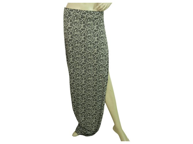 Thakoon - Jupe longue ou robe bustier à motif serpent noir et blanc taille XS Rayon Multicolore  ref.209306