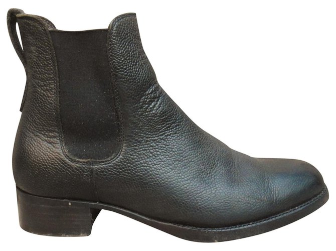 Heschung p ankle boots 36 Black Leather  ref.209408