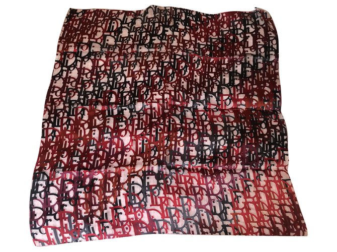 Christian Dior Scarves Red Silk  ref.209481