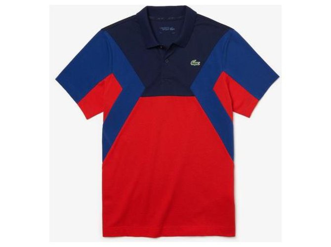 Lacoste Polos Red Navy blue Cotton  ref.209490