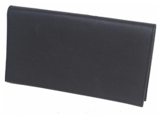 Hermès HERMES Citizen Twill Folded long wallet unisex long wallet Navy x silver hardware Navy blue  ref.209521