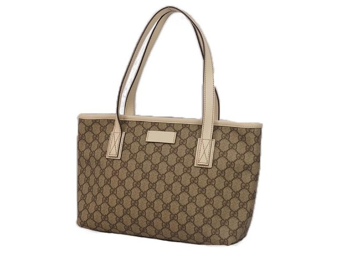 Gucci GG plus shoulder Womens tote bag 211138 beige x ivory Cream Pony-style calfskin  ref.209707