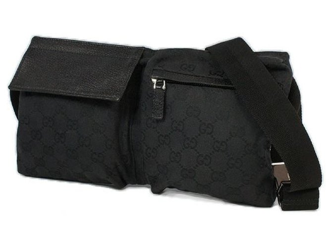 Verbinding Caroline Gevestigde theorie Gucci GG canvas Womens Waist bag 28566 2123 black Leather Cloth ref.209713  - Joli Closet