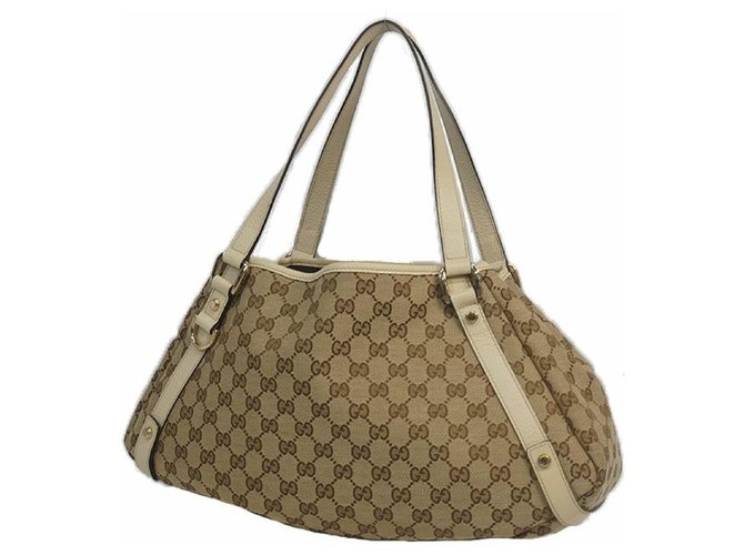 Gucci Womens shoulder bag 130736 beige x ivory Cream Leather  ref.209783