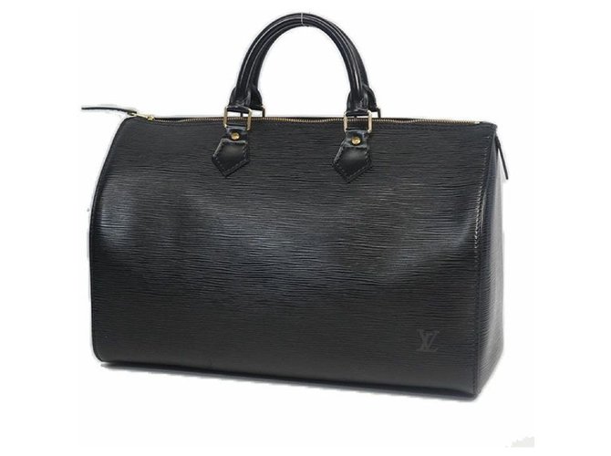 Louis Vuitton Speedy 35 Bolso Boston para mujer M42992 Noir Negro Cuero  ref.209795