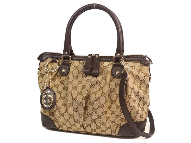 gucci 2way shoulder bag Womens tote bag 247902 beige x brown Leather  ref.209840