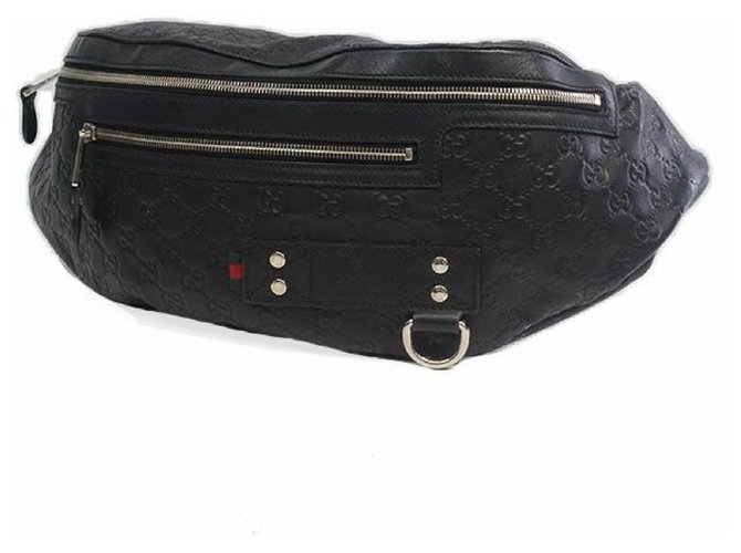 Gucci body bag GG Ssima Womens Waist bag 246409 black Leather  ref.209862