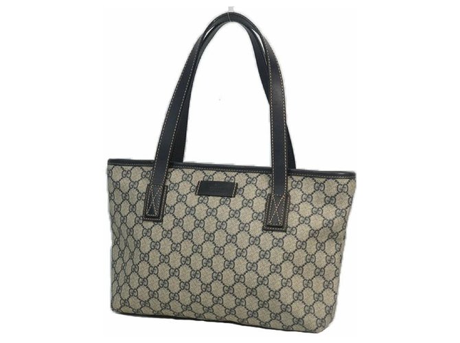 Gucci GG plus Schulter Damen Einkaufstasche 211138 beige x Navy Marineblau Kalbähnliches Kalb  ref.209863