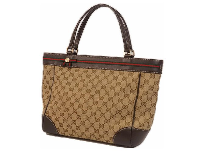 Gucci Shelly Womens tote bag 257061 beige x brown Leather  ref.209867