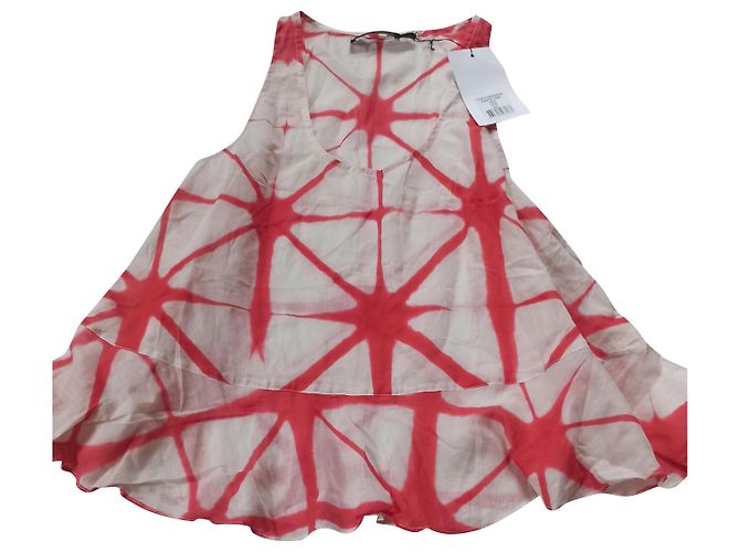 Top de algodón Antik Batik Rosa Blanco