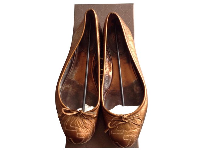 Gucci Ballet flats Bronze Leather  ref.209988