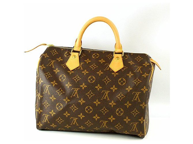 Louis Vuitton Speedy 30 Womens Boston bag M41108 Brown Cloth  ref.210040