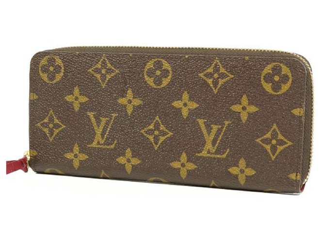 Louis Vuitton portofeuilles Clemence Damen lange Brieftasche M.60742 Fuschia Leinwand  ref.210092