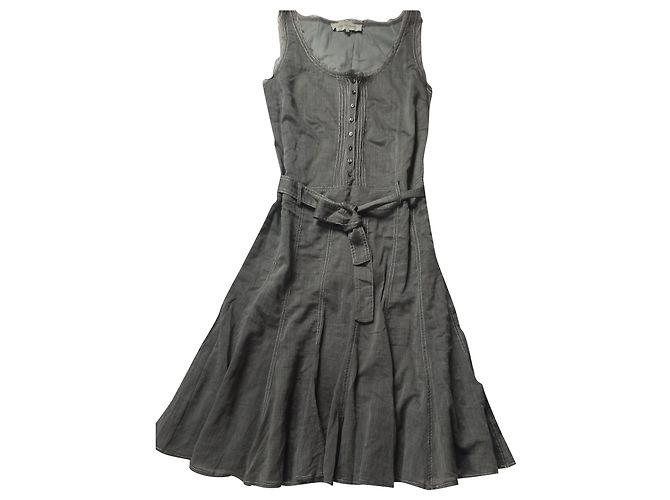 Vestido sin mangas de algodón gris Gerard Darel